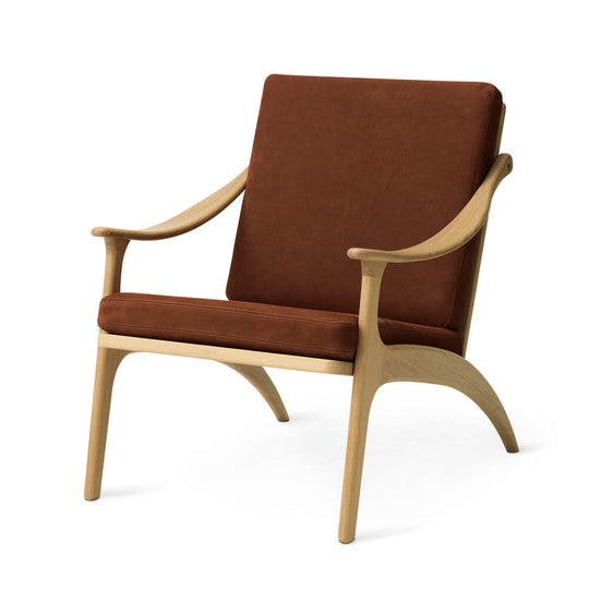 LEAN BACK LOUNGE CHAIR - OAK BY ARNE HOVMAND OLSEN - LEATHER