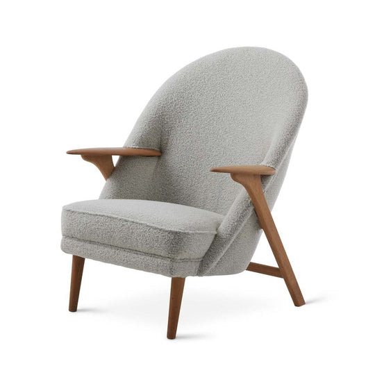 WINGMAN LOUNGE CHAIR - OILED OAK BY ARNE HOVMAND OLSEN - FABRIC