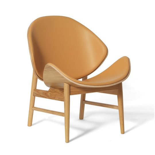 THE ORANGE LOUNGE CHAIR - WHITE OILED BY HANS OLSEN - LEATHER