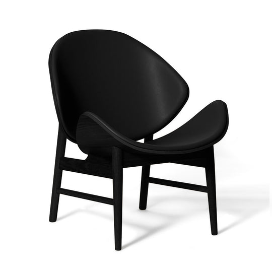 THE ORANGE LOUNGE CHAIR - BLACK LACQUER OAK BY HANS OLSEN - LEATHER