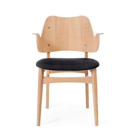 GESTURE DINING CHAIR - WHITE OILED OAK BY HANS OLSEN - FABRIC