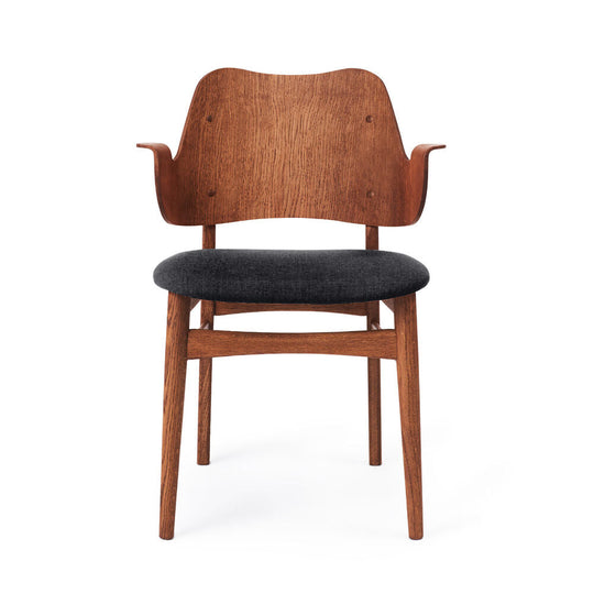 GESTURE DINING CHAIR - TEAK OILED OAK BY HANS OLSEN - LEATHER