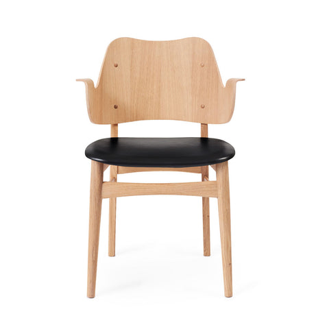 GESTURE DINING CHAIR - WHITE OILED OAK BY HANS OLSEN - LEATHER