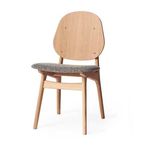 NOBLE DINING CHAIR - WHITE OILED OAK BY ARNE HOVMAND OLSEN - FABRIC