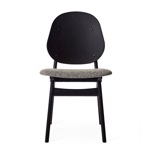 NOBLE DINING CHAIR - BLACK LACQUERED BEECH BY ARNE HOVMAND OLSEN - FABRIC