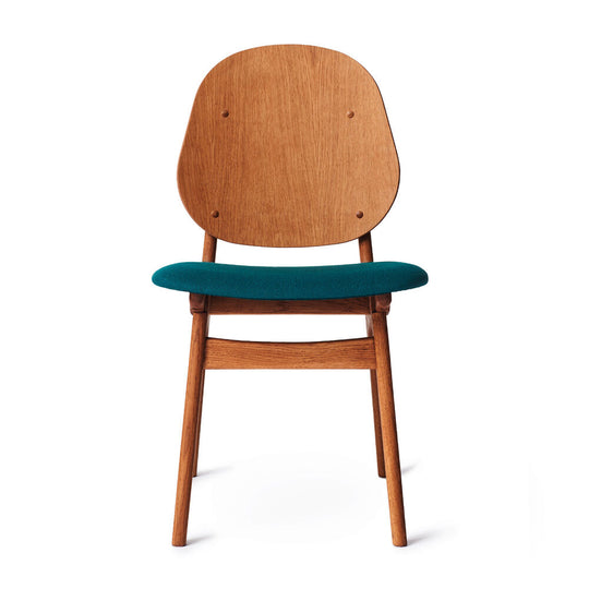 NOBLE DINING CHAIR - TEAK OILED OAK BY ARNE HOVMAND OLSEN - FABRIC