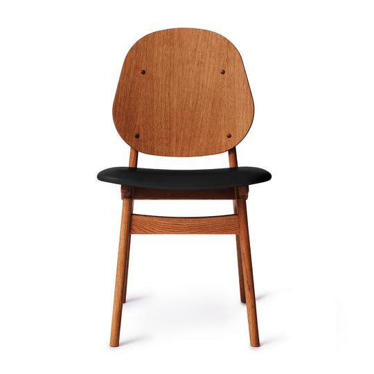 NOBLE DINING CHAIR - TEAK OILED OAK BY ARNE HOVMAND OLSEN - LEATHER