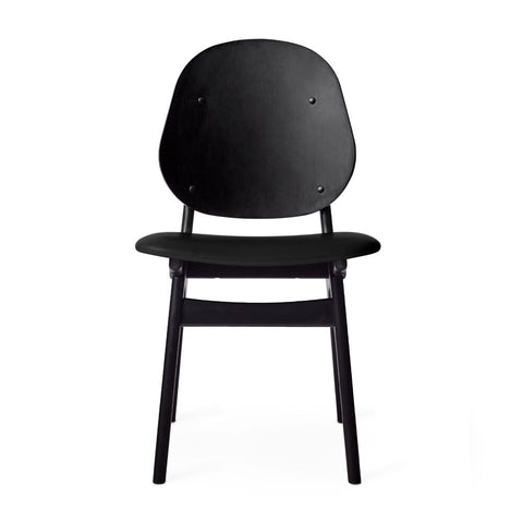 NOBLE DINING CHAIR - BLACK LACQUERED BEECH BY ARNE HOVMAND OLSEN - LEATHER