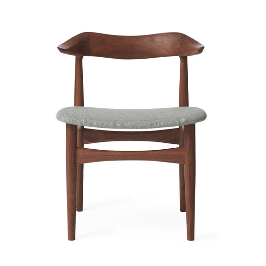 COW HORN DINING CHAIR - OILED WALNUT BY KNUD FAERCH - FABRIC