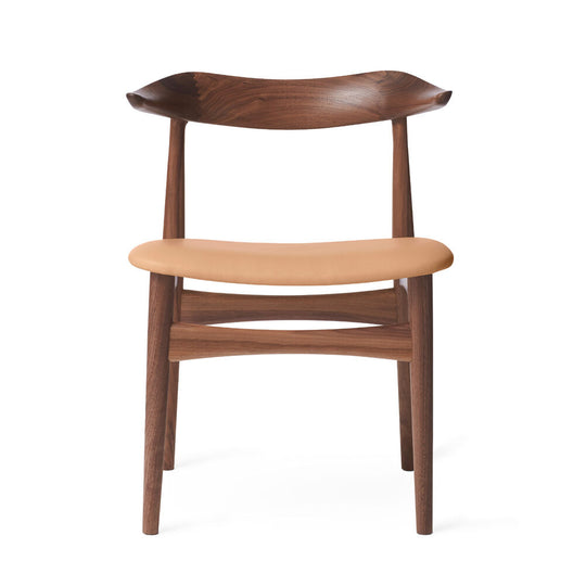 COW HORN DINING CHAIR - OILED WALNUT BY KNUD FAERCH - LEATHER