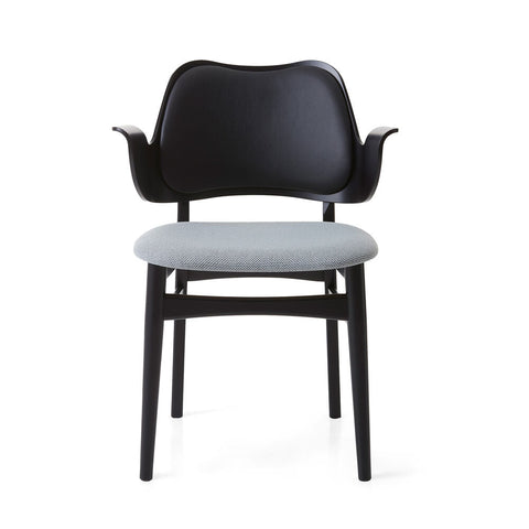 GESTURE DINING CHAIR - BLACK LACQUERED BEECH BY HANS OLSEN - LEATHER