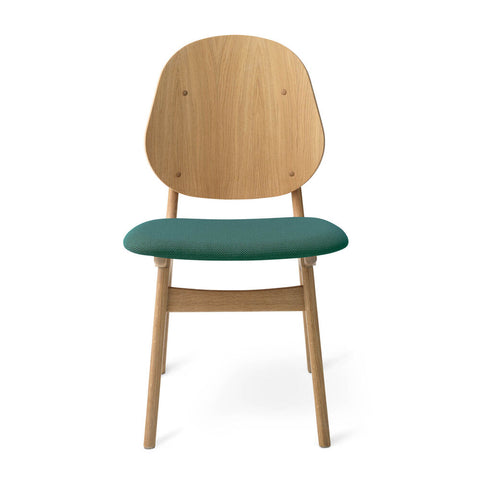 NOBLE DINING CHAIR - WHITE OILED OAK BY ARNE HOVMAND OLSEN - FABRIC