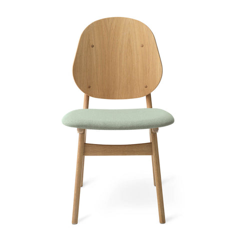 NOBLE DINING CHAIR - WHITE OILED OAK BY ARNE HOVMAND OLSEN - FABRIC