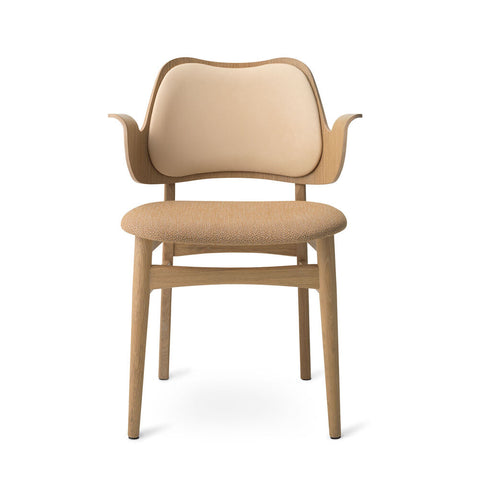 GESTURE DINING CHAIR - WHITE OILED OAK BY HANS OLSEN - FABRIC