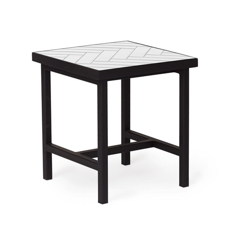 HERRINGBONE TILE SIDE TABLE BY CHARLOTTE HØNCKE - BLACK STEEL