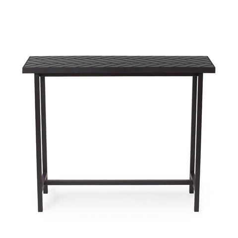 HERRINGBONE TILE CONSOLE TABLE BY CHARLOTTE HØNCKE - BLACK STEEL