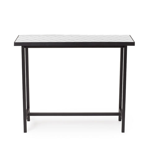 HERRINGBONE TILE CONSOLE TABLE BY CHARLOTTE HØNCKE - BLACK STEEL