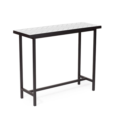 HERRINGBONE TILE CONSOLE TABLE BY CHARLOTTE HØNCKE - BLACK STEEL