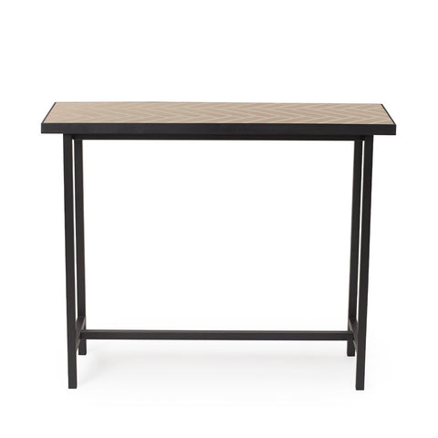 HERRINGBONE TILE CONSOLE TABLE BY CHARLOTTE HØNCKE - BLACK STEEL