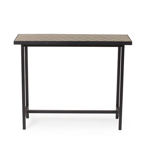 HERRINGBONE TILE CONSOLE TABLE BY CHARLOTTE HØNCKE - BLACK STEEL