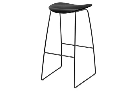 2D BAR STOOL - UN UPHOLSTERED - SLEDGE BASE Black