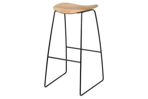 2D BAR STOOL - UN UPHOLSTERED - SLEDGE BASE Tan