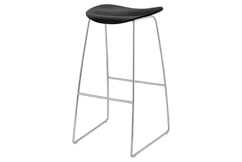 2D BAR STOOL - UN UPHOLSTERED - SLEDGE BASE Black