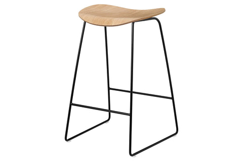 2D COUNTER STOOL - UN UPHOLSTERED - SLEDGE BASE Tan