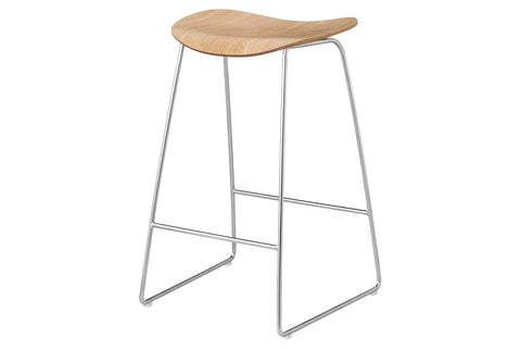 2D COUNTER STOOL - UN UPHOLSTERED - SLEDGE BASE Tan