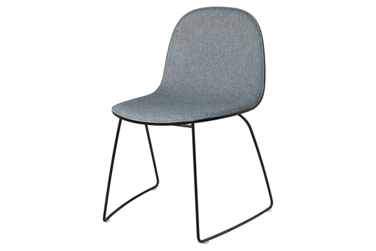 2D DINING CHAIR - FRONT UPHOLSTERED - SLEDGE BASE - STACKABLE
