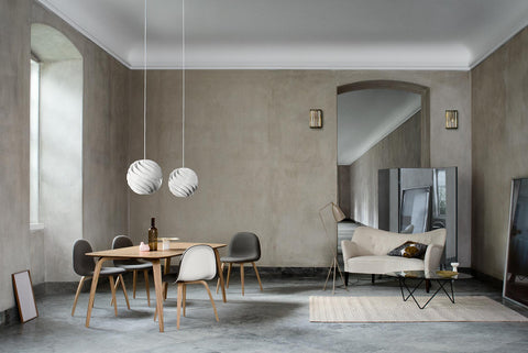 Gubi wood dining table in dining room