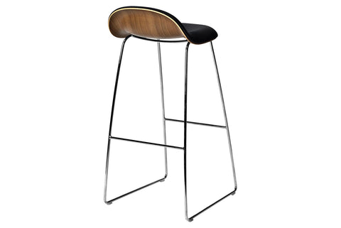 3D BAR STOOL - FRONT UPHOLSTERED - SLEDGE BASE