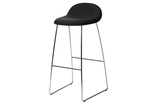 3D BAR STOOL - FRONT UPHOLSTERED - SLEDGE BASE