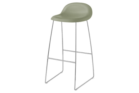 3D BAR STOOL - UN UPHOLSTERED - SLEDGE BASE
