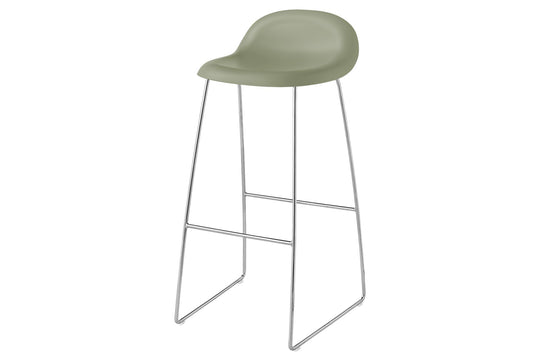 3D BAR STOOL - UN UPHOLSTERED - SLEDGE BASE