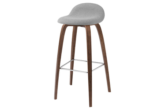 3D BAR STOOL - FRONT UPHOLSTERED - WOOD BASE
