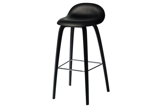 3D BAR STOOL - FULLY UPHOLSTERED - WOOD BASE