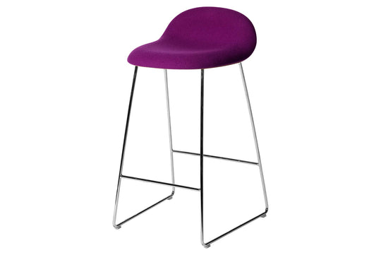 3D COUNTER STOOL - FRONT UPHOLSTERED - SLEDGE BASE