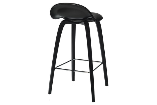 3D COUNTER STOOL - FRONT UPHOLSTERED - WOOD BASE