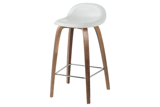 3D COUNTER STOOL - UN UPHOLSTERED - WOOD BASE