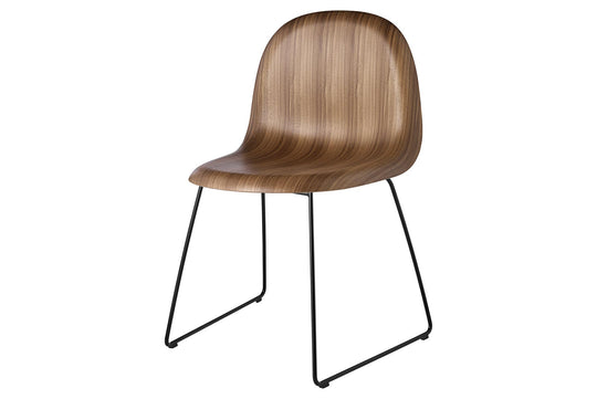 3D DINING CHAIR - UN UPHOLSTERED - SLEDGE BASE - WOOD SHELL