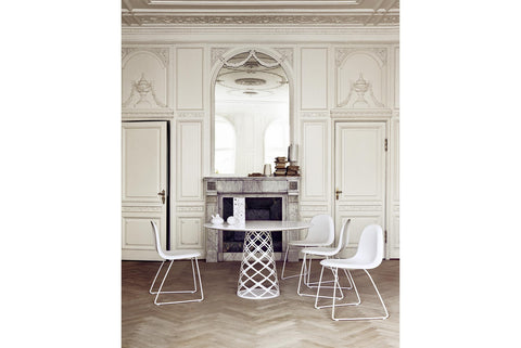 3D DINING CHAIR - FULLY UPHOLSTERED - SLEDGE BASE