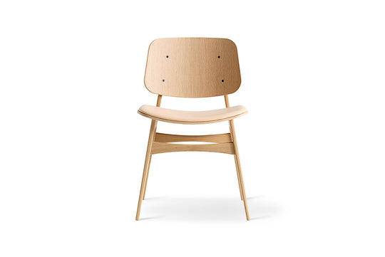 BØRGE MOGENSEN SOBORG CHAIR - WOOD FRAME, SEAT UPHOLSTERED