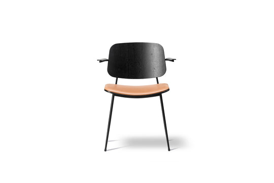 BØRGE MOGENSEN SOBORG ARMCHAIR - STEEL FRAME, SEAT UPHOLSTERED