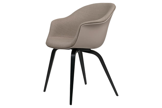 BAT DINING CHAIR - FRONT UPHOLSTERED - WOOD BASE