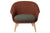 BAT LOW BACK LOUNGE CHAIR - FULLY UPHOLSTERED - WOOD BASE