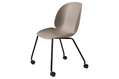 BEETLE MEETING CHAIR -UN UPHOLSTERED - 4 LEGS WITH CASTORS