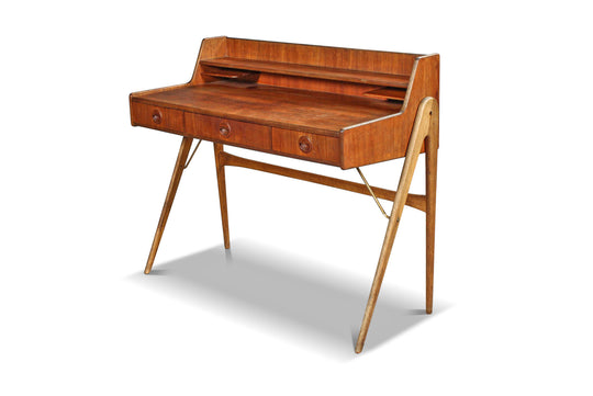 DANISH MODERN ATOMIC TEAK + OAK DESK