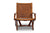 EMBOSSED FOLDING LEATHER LOUNGE CHAIR BY ANGEL PAZMINO