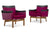 PAIR OF DANISH MODERN LOUNGE CHAIRS IN WOOL + LEATHER